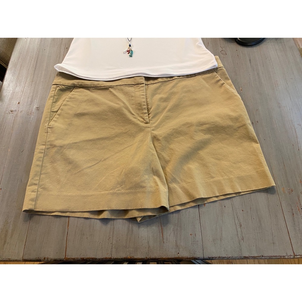 LOFT‎ The Riviera Short Womens 14 Tan Khaki Chino Cotton Stretch Mid Rise Shorts - Picture 11 of 13